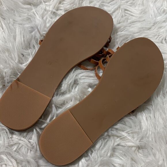 MADEWELL The Tracie Crisscross Slide Sandal leather tan NWOT women’s size 9.5 - Picture 8 of 9